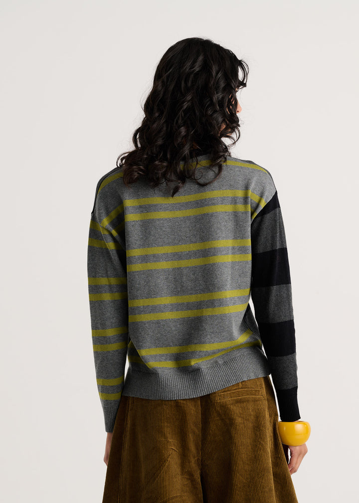 Zaket &amp; Plover Bold Stripe Sweater in Black available at Barbara Katz