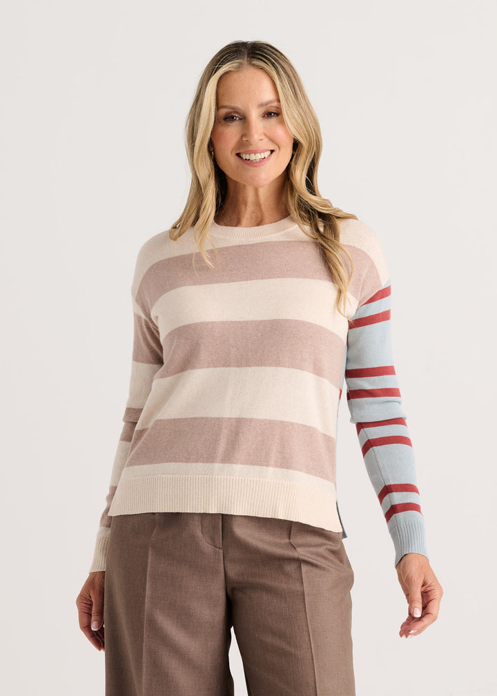 Zaket &amp; Plover Bold Stripe Sweater in Wax Paper available at Barbara Katz