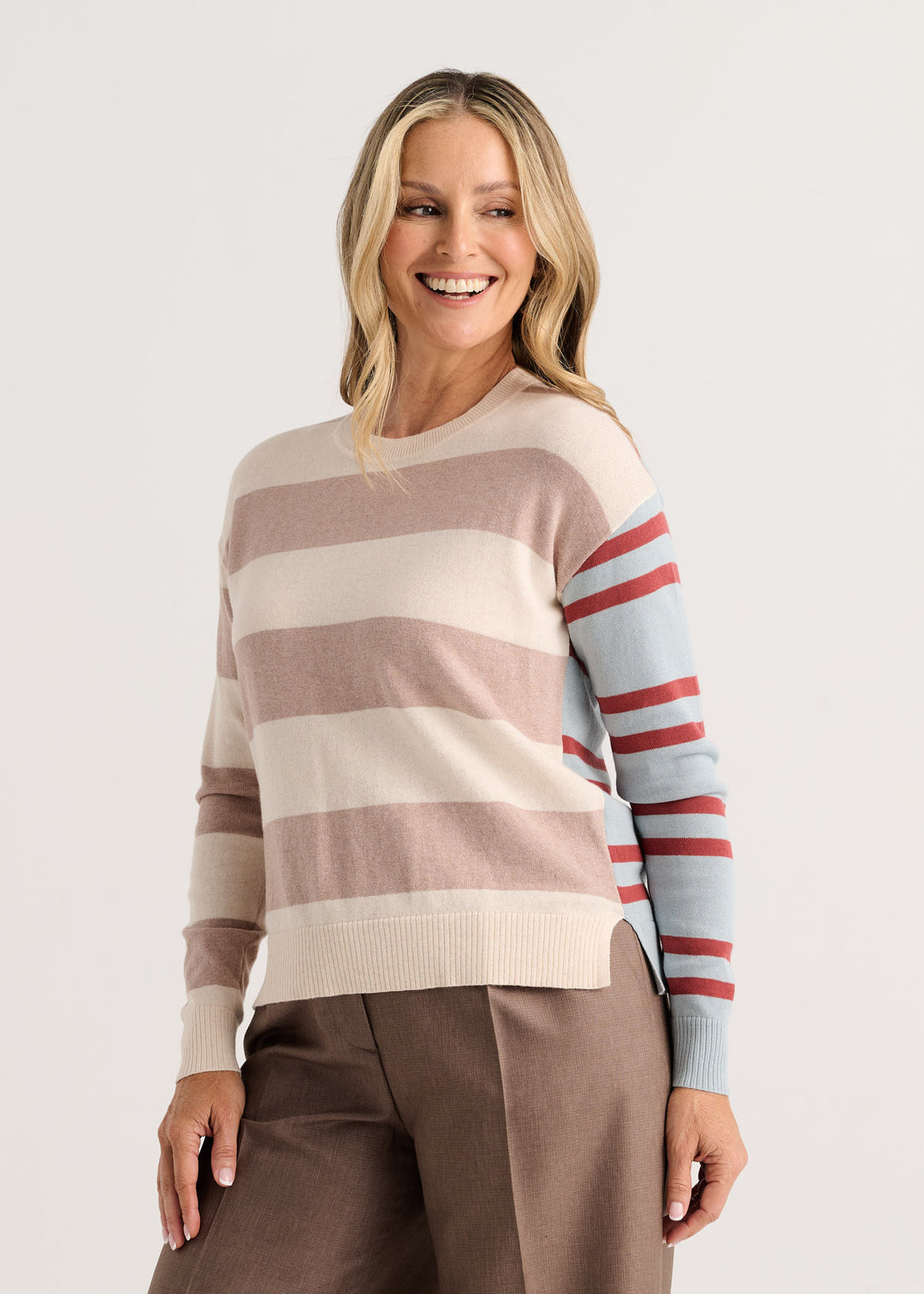 Zaket &amp; Plover Bold Stripe Sweater in Wax Paper available at Barbara Katz