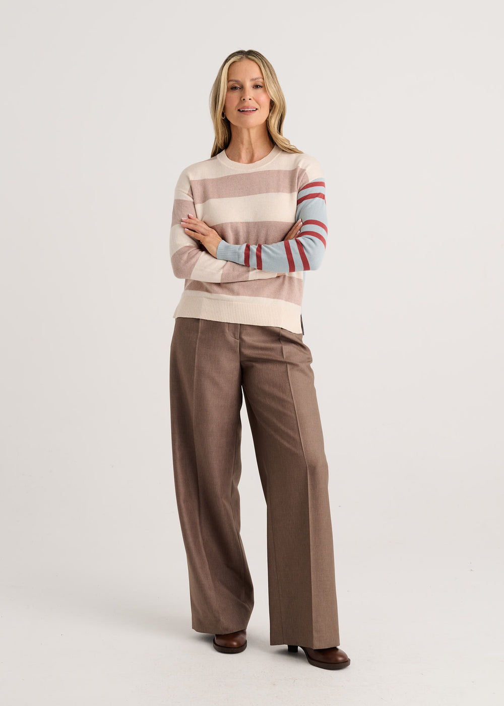 Zaket & Plover Bold Stripe Sweater in Wax Paper available at Barbara Katz