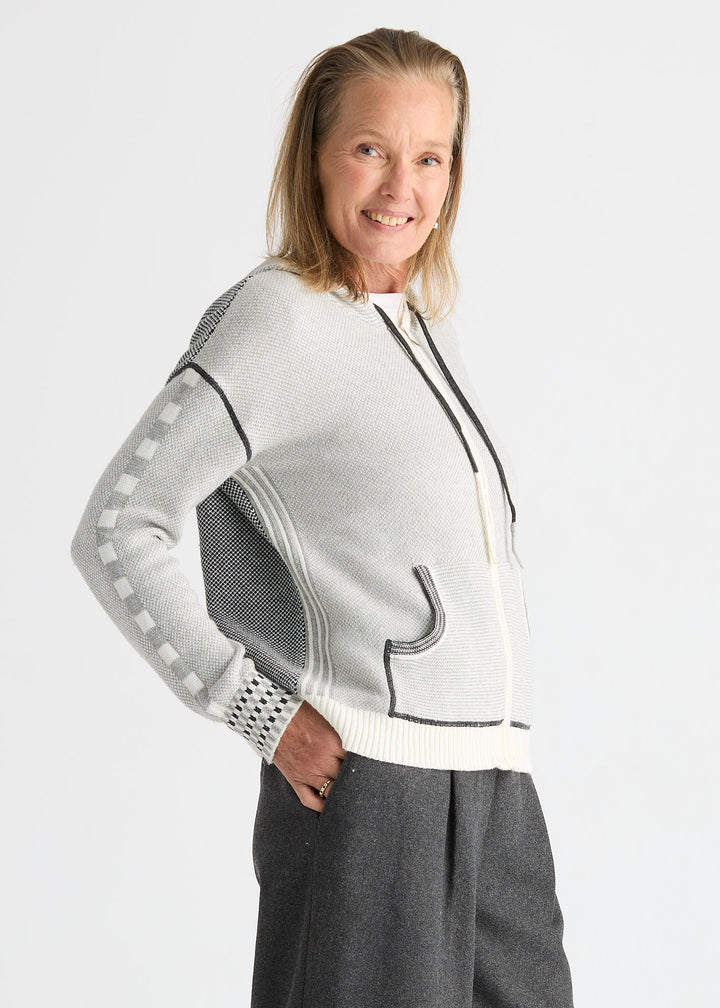 Zaket &amp; Plover Birdseye Hoodie in Snow available at Barbara Katz