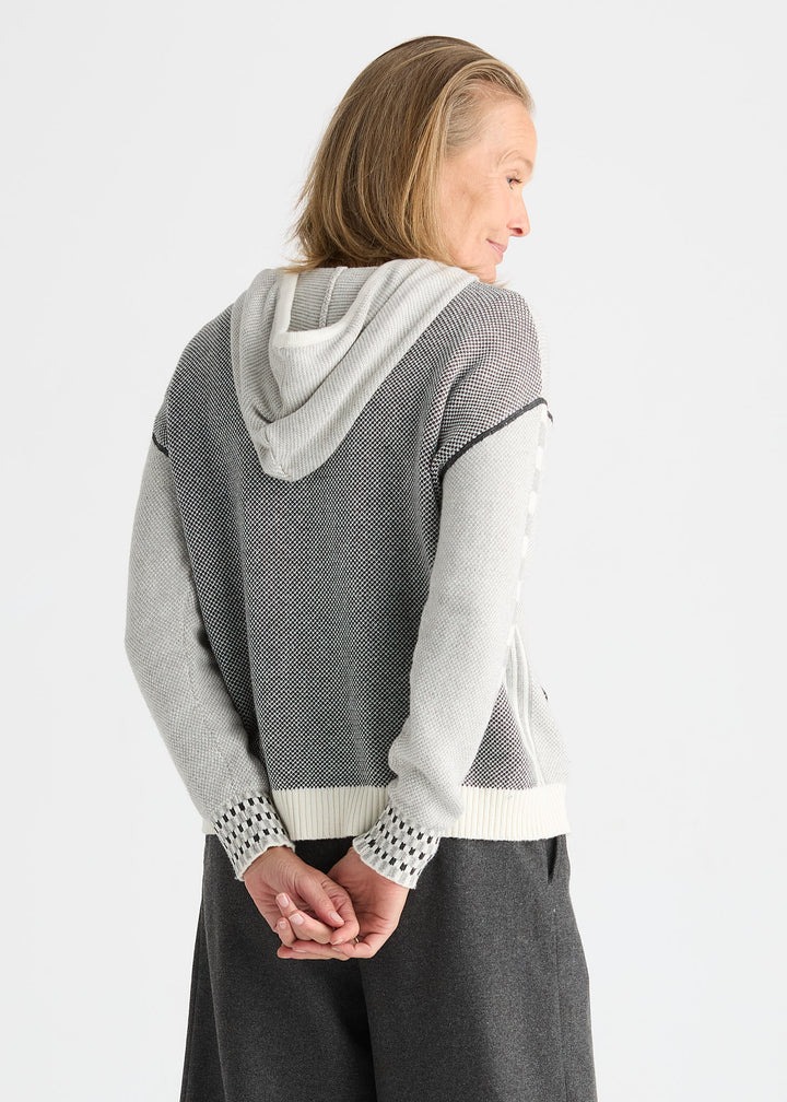 Zaket &amp; Plover Birdseye Hoodie in Snow available at Barbara Katz