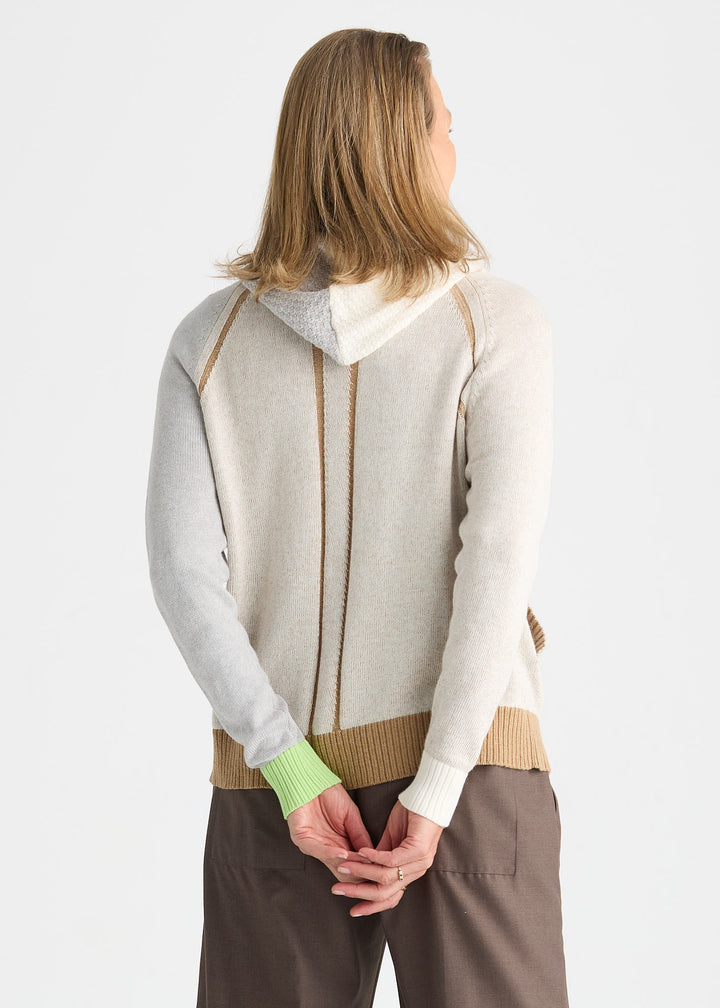 Zaket &amp; Plover Plaited Zip-Up Hoodie in Toffee available at Barbara Katz
