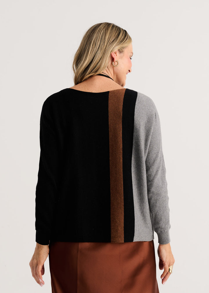 Zaket &amp; Plover Vertical Line Sweater in Black available at Barbara Katz