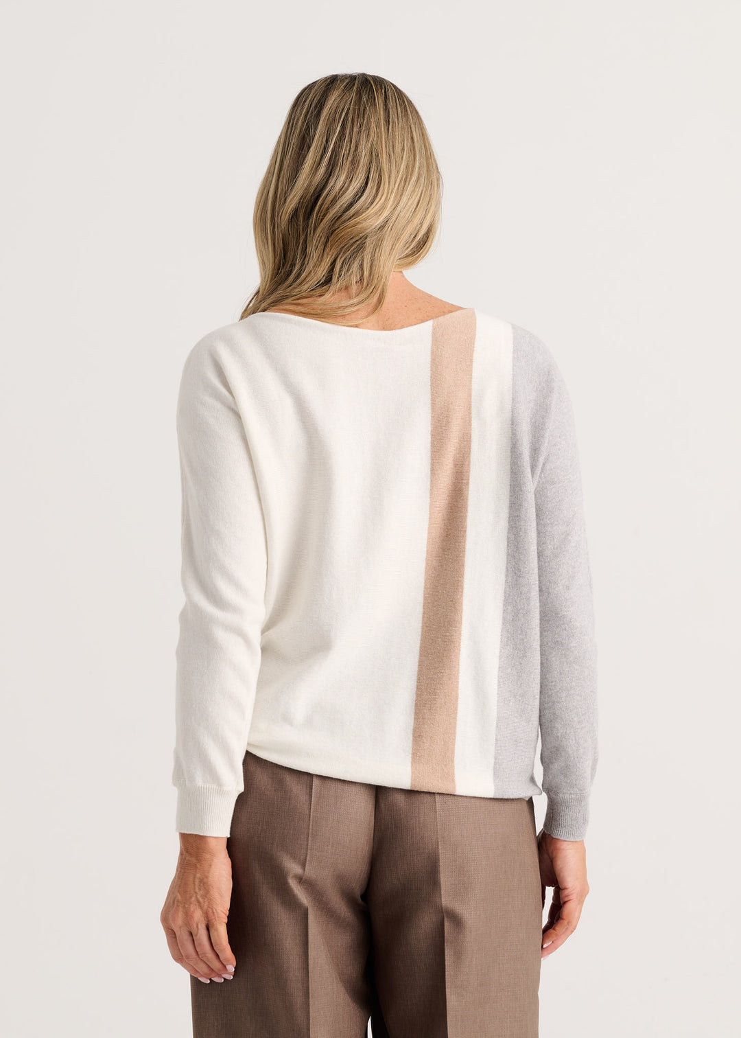 Zaket &amp; Plover Vertical Line Sweater in Snow available at Barbara Katz