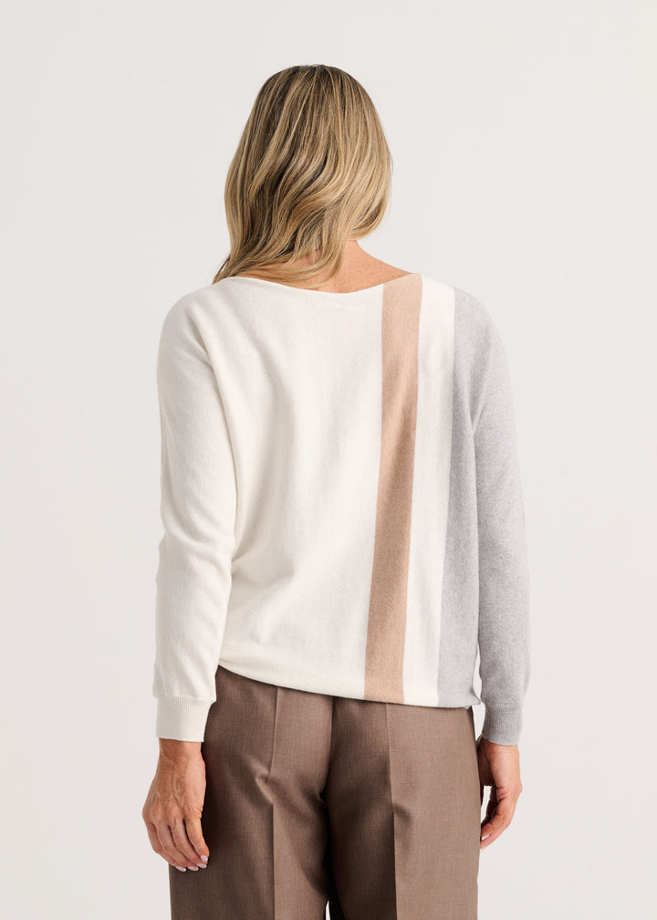 Zaket &amp; Plover Vertical Line Sweater in Snow available at Barbara Katz