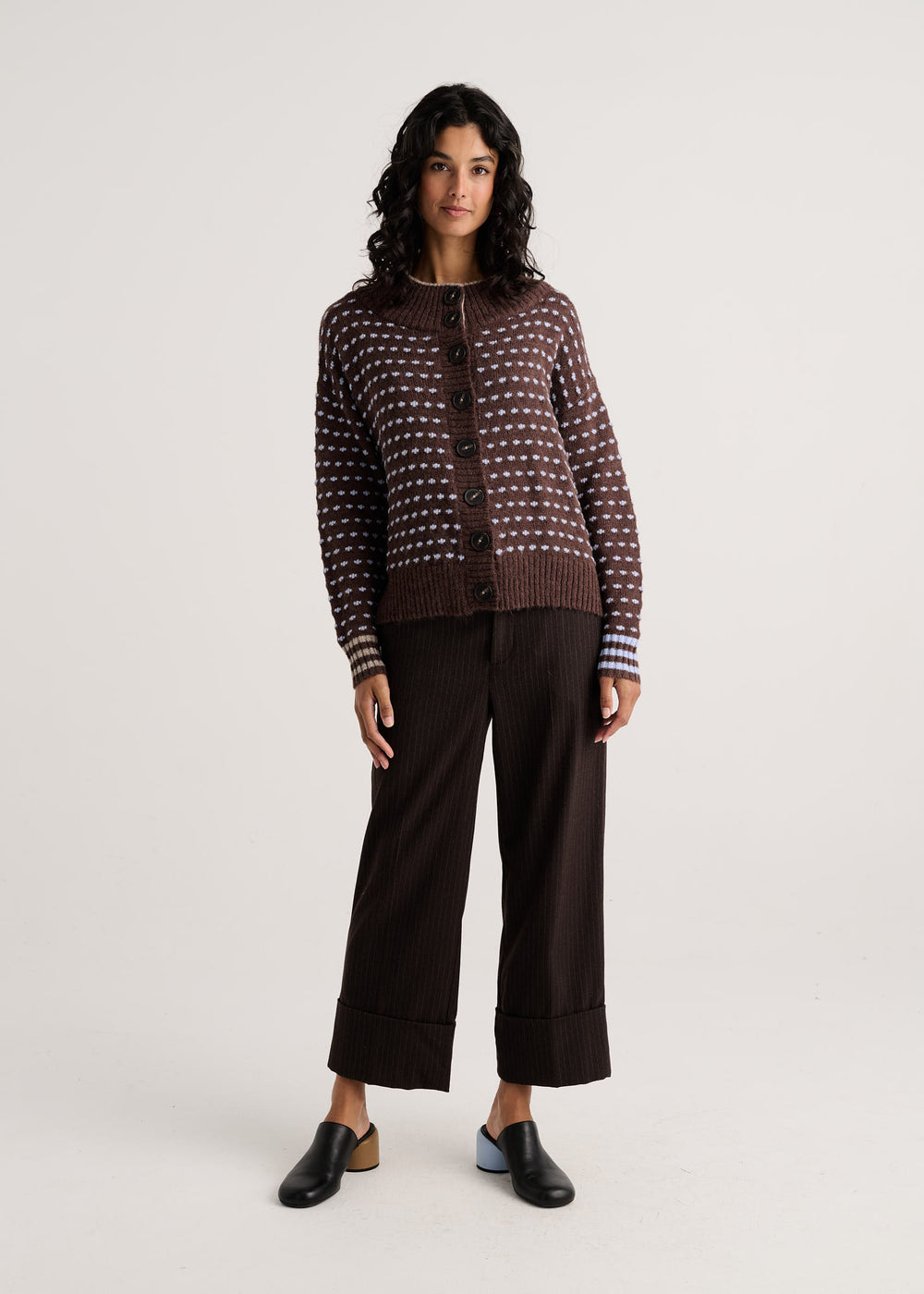 Zaket & Plover Textured Jacket in Chocolate available at Barbara Katz