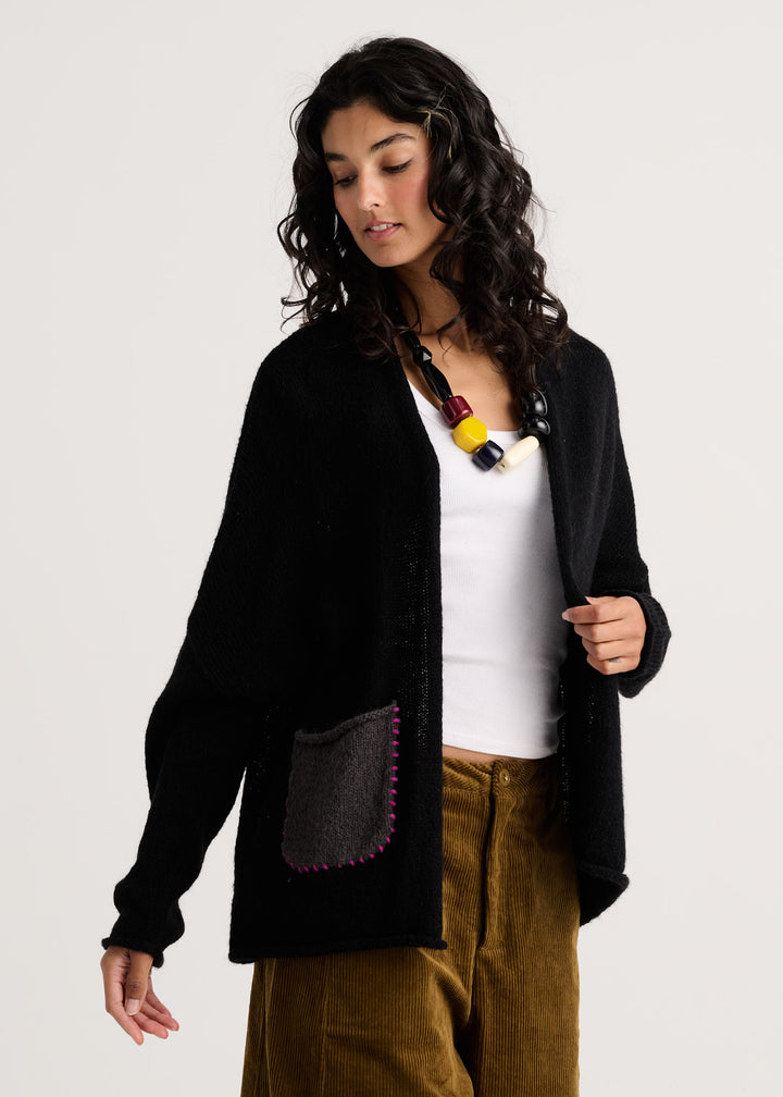 Zaket &amp; Plover Eye Spy Cardigan in Black available at Barbara Katz