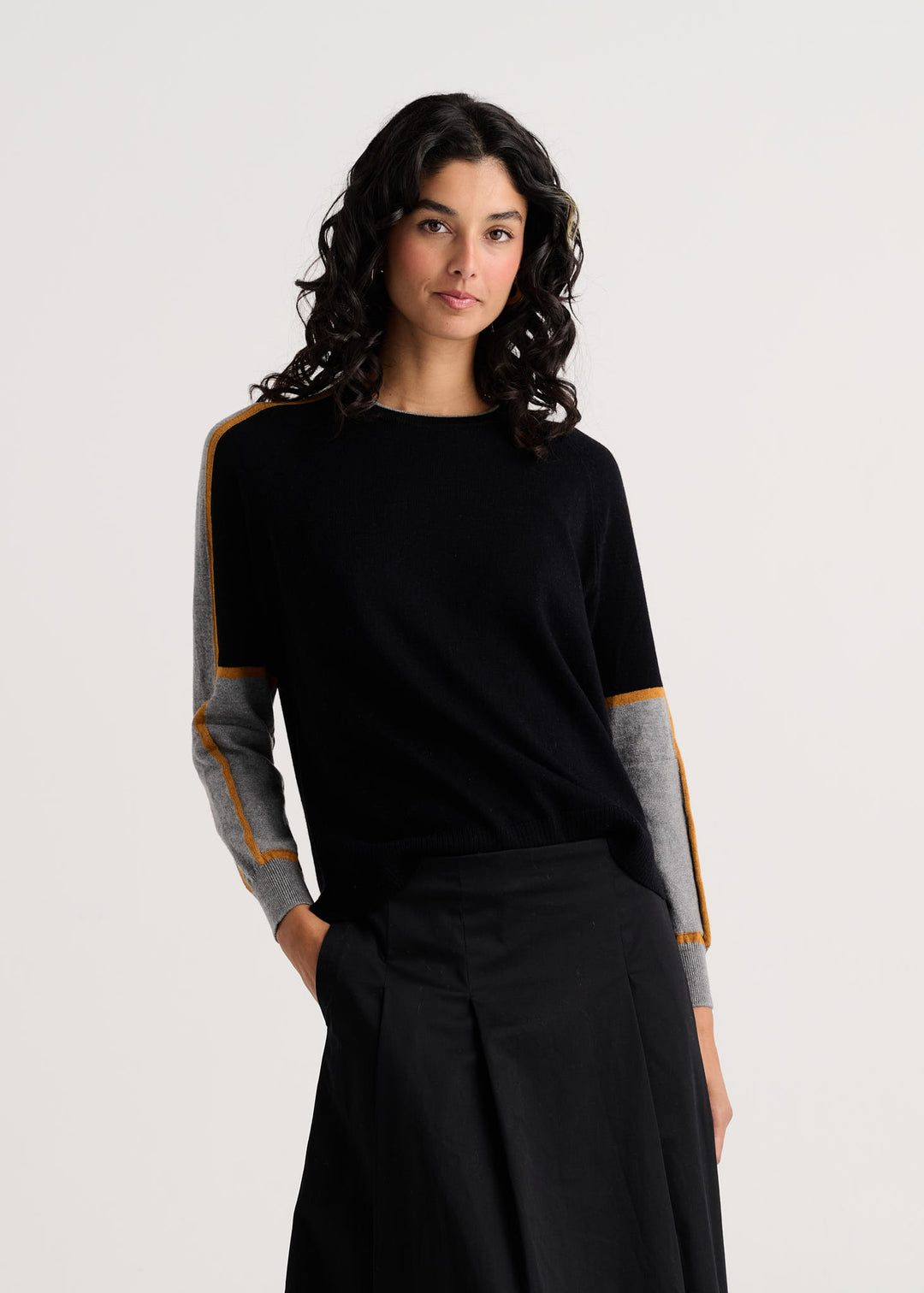Zaket & Plover Block Play Sweater in Black available at Barbara Katz