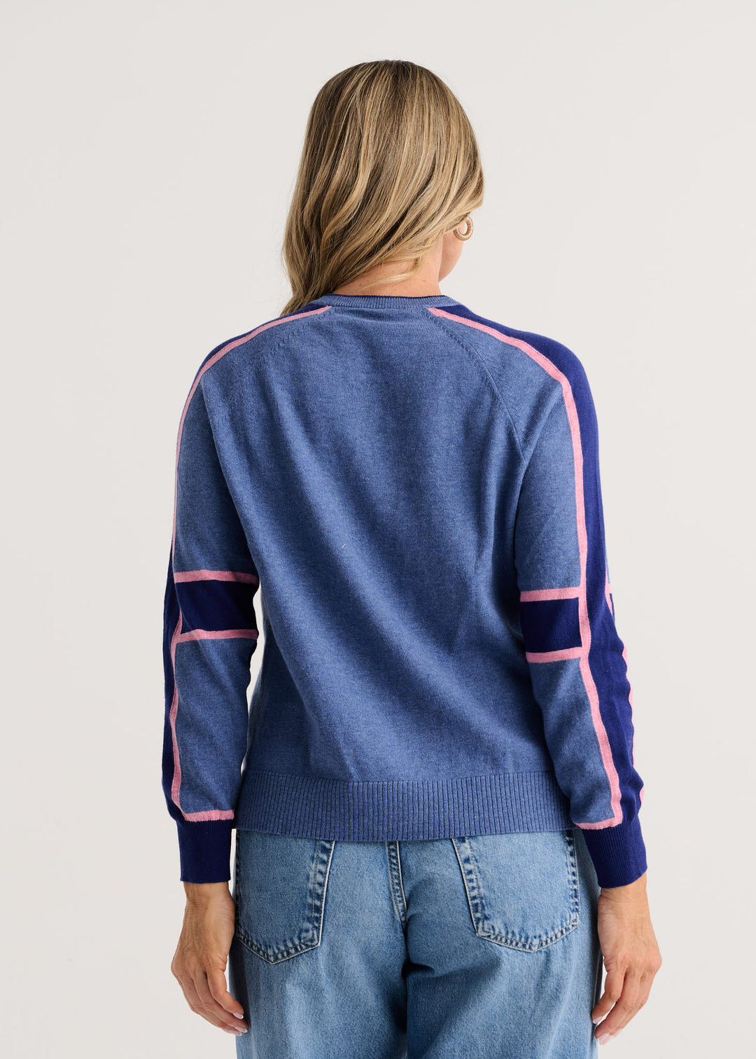 Zaket &amp; Plover Block Play Sweater in Jean available at Barbara Katz