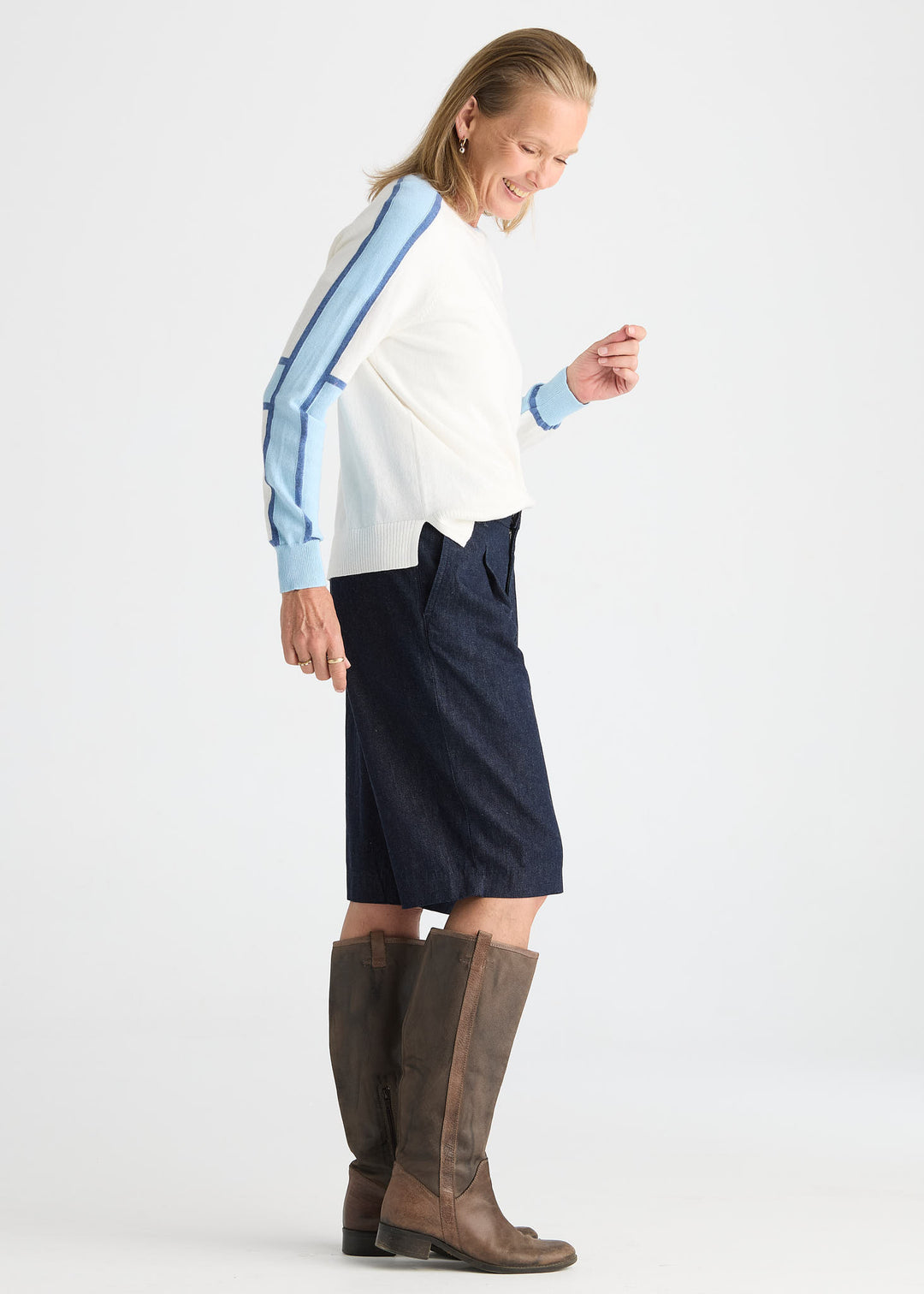 Zaket &amp; Plover Block Play Sweater in White available at Barbara Katz