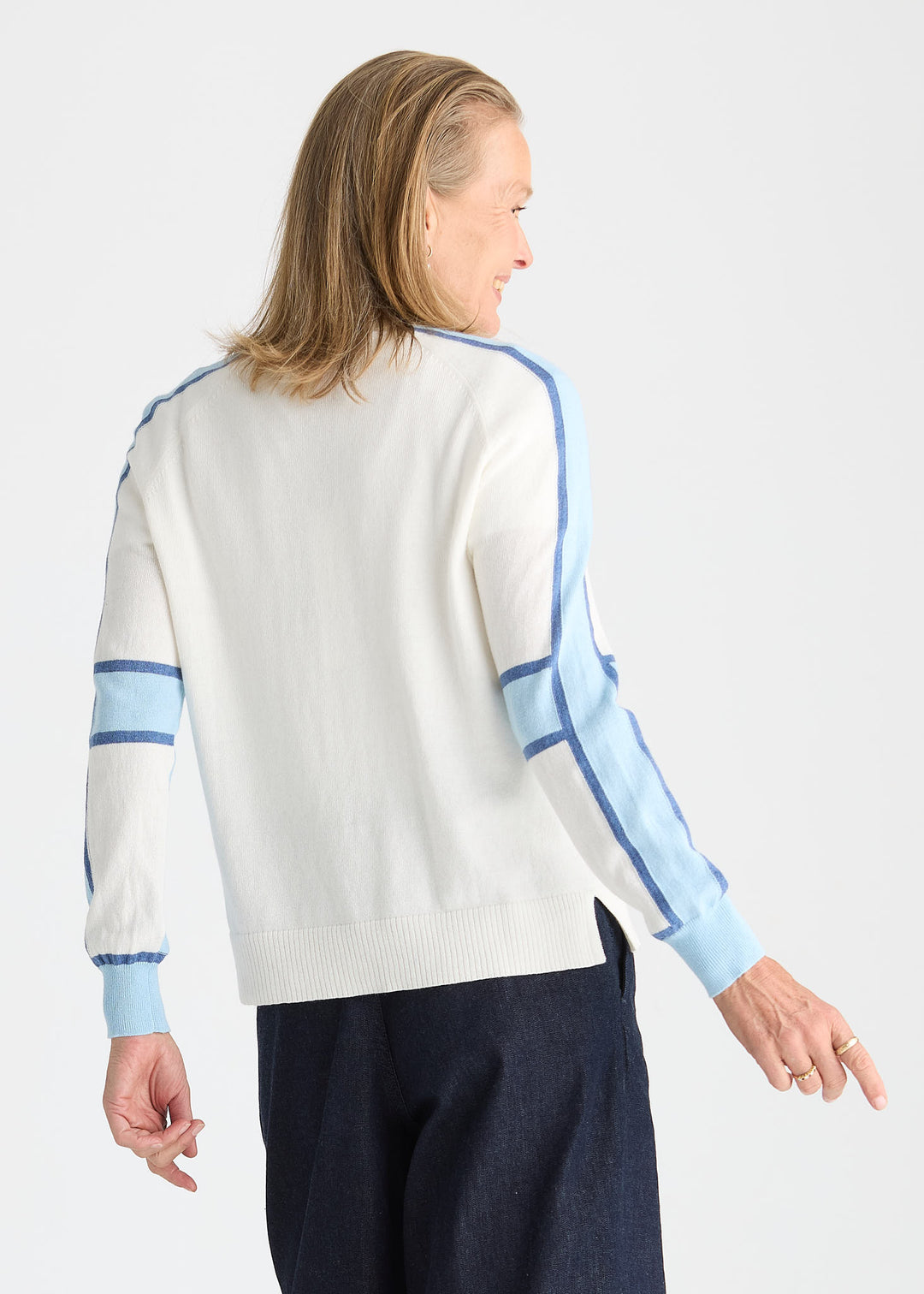 Zaket &amp; Plover Block Play Sweater in White available at Barbara Katz