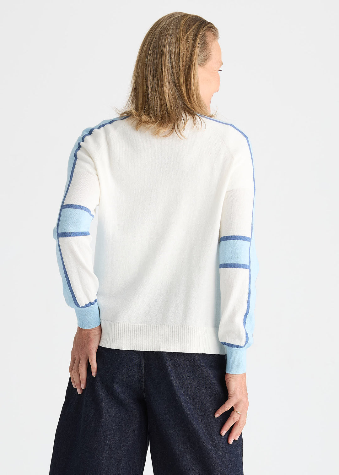Zaket &amp; Plover Block Play Sweater in White available at Barbara Katz