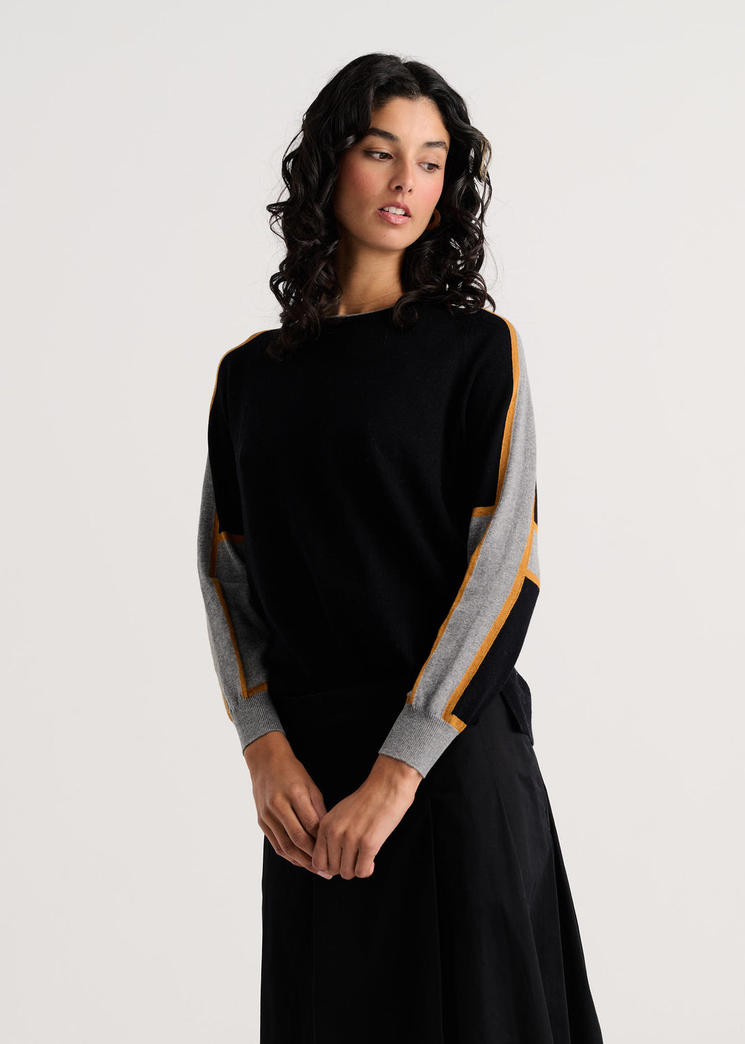 Zaket &amp; Plover Block Play Sweater in Black available at Barbara Katz