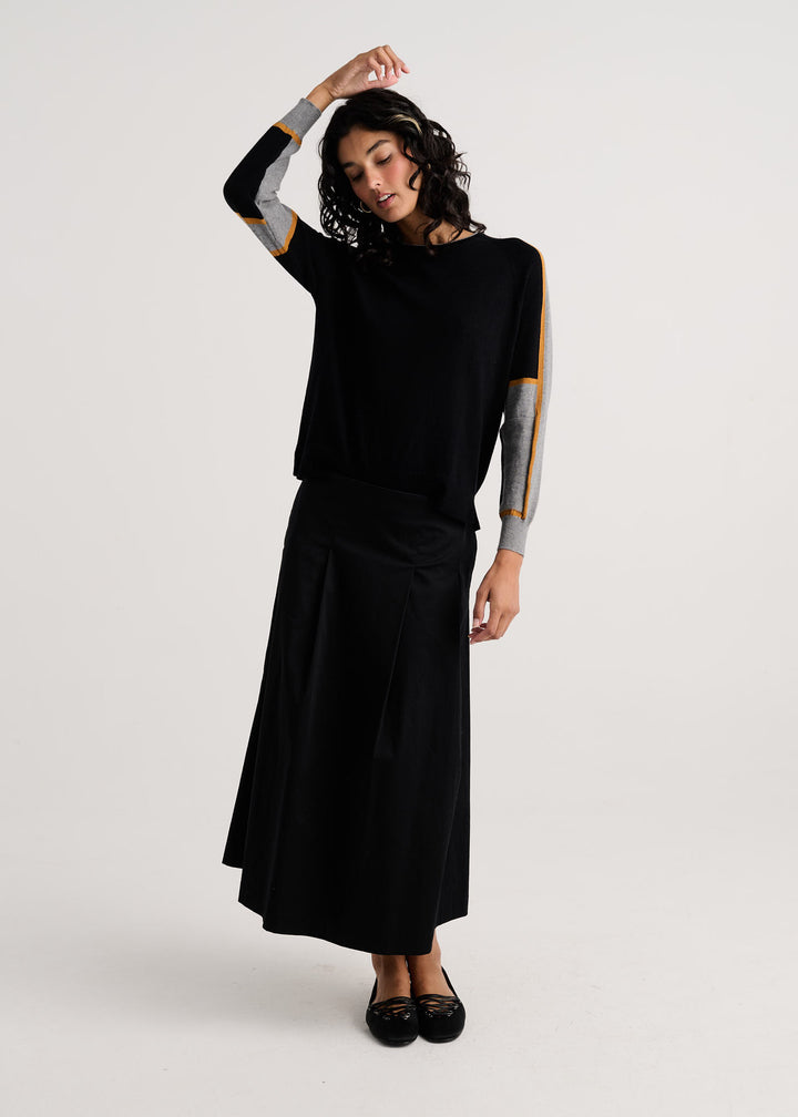 Zaket &amp; Plover Block Play Sweater in Black available at Barbara Katz