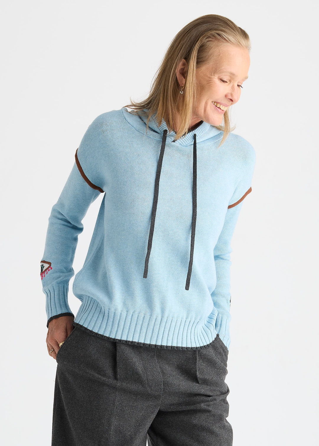 Zaket &amp; Plover Mystic Eye Hoodie in Sky available at Barbara Katz