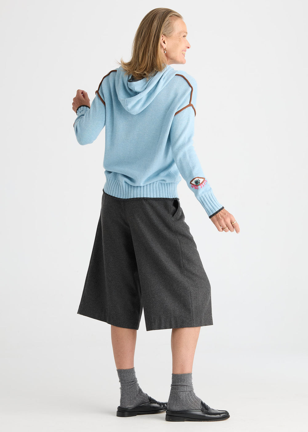 Zaket & Plover Mystic Eye Hoodie in Sky available at Barbara Katz