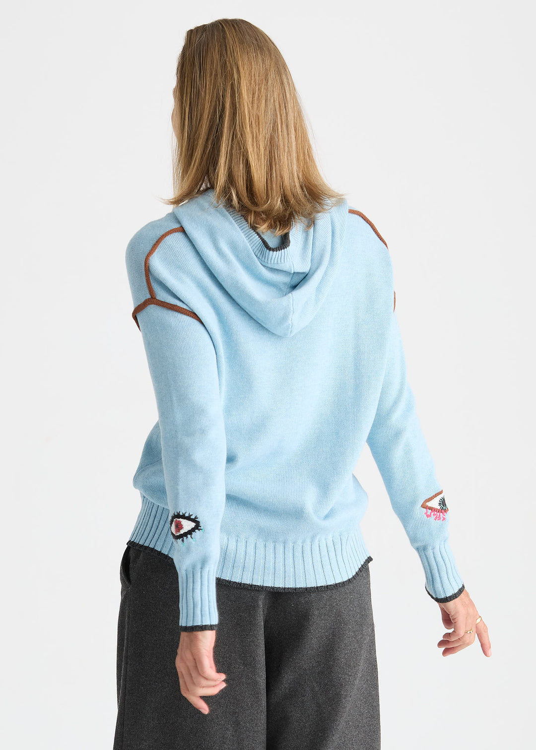 Zaket &amp; Plover Mystic Eye Hoodie in Sky available at Barbara Katz