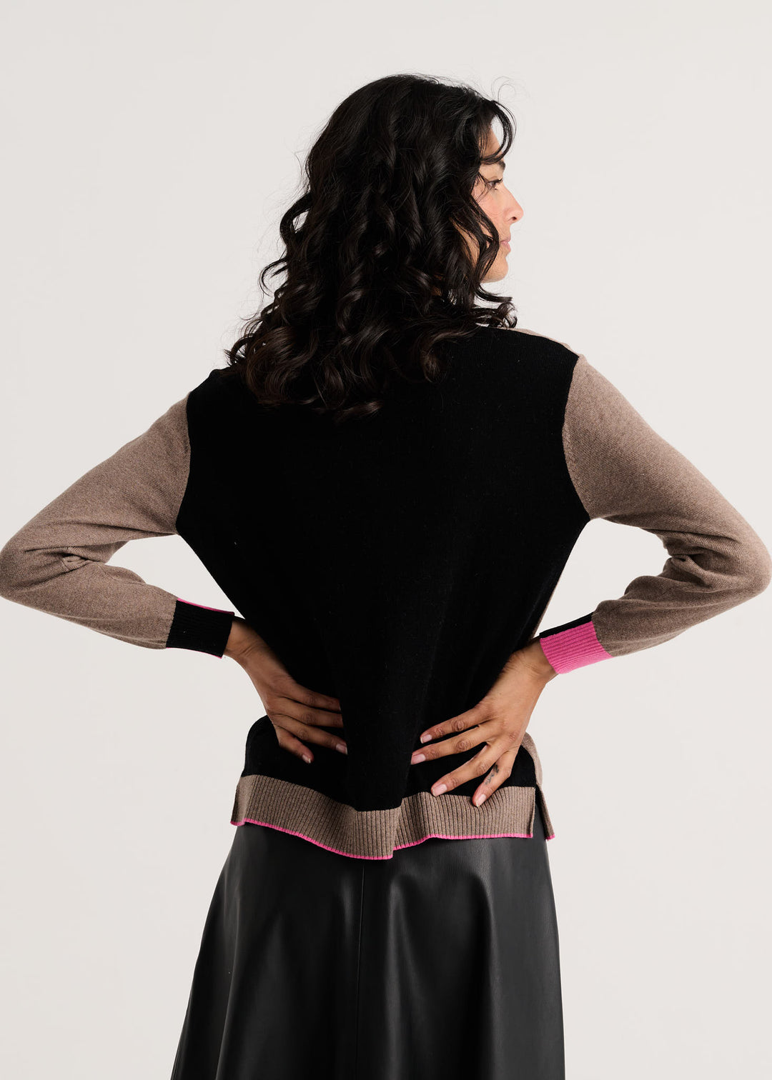 Zaket &amp; Plover Threaded With Love V Sweater in Walnut available at Barbara Katz