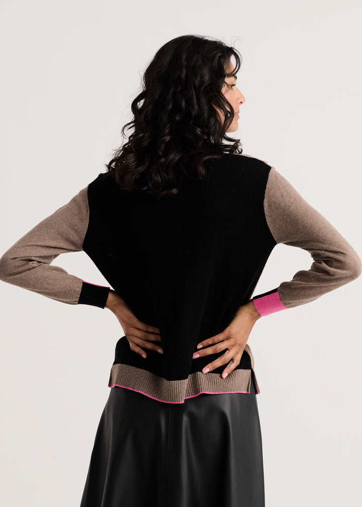 Zaket &amp; Plover Threaded With Love V Sweater in Walnut available at Barbara Katz