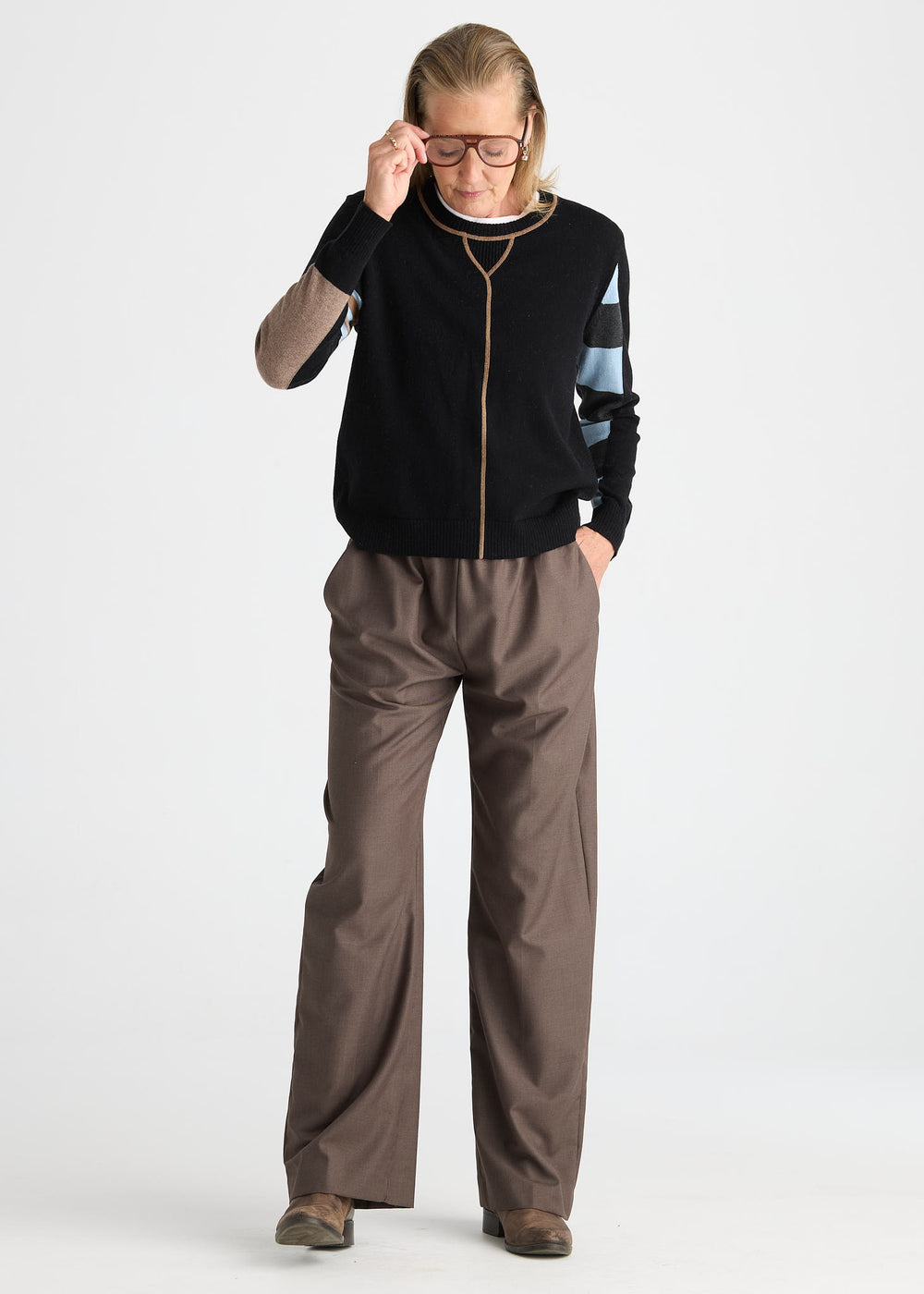 Zaket & Plover Weekend Ease Sweater in Black available at Barbara Katz