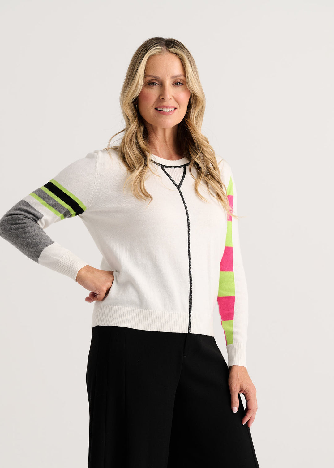 Zaket &amp; Plover Weekend Ease Sweater in White available at Barbara Katz
