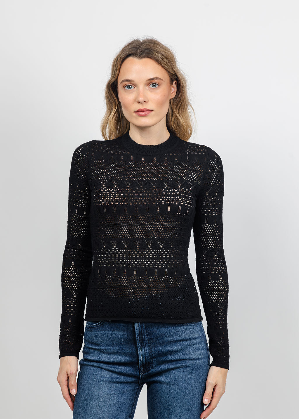 Z Supply Avery Sweater Top in Black available at Barbara Katz