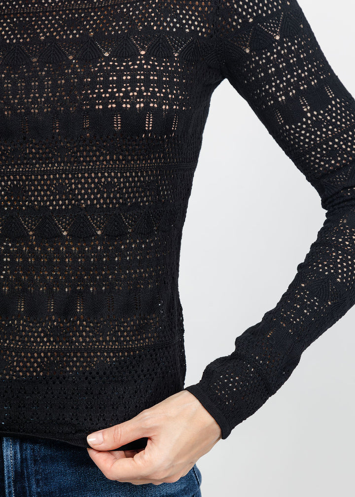 Z Supply Avery Sweater Top in Black available at Barbara Katz