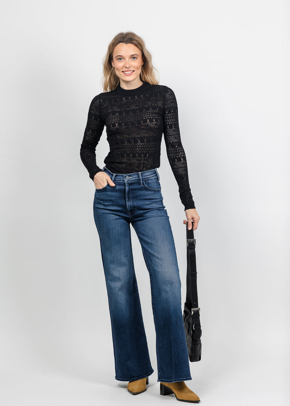 Z Supply Avery Sweater Top in Black available at Barbara Katz