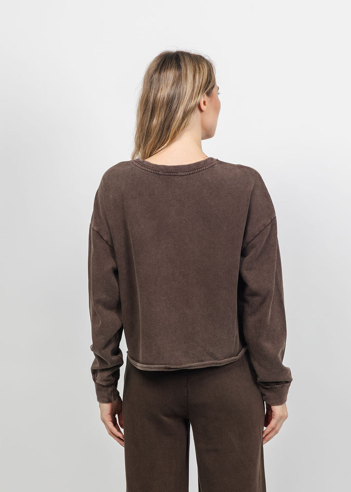 Z Supply Circuit Sweatshirt in Dark Chocolate available at Barbara Katz