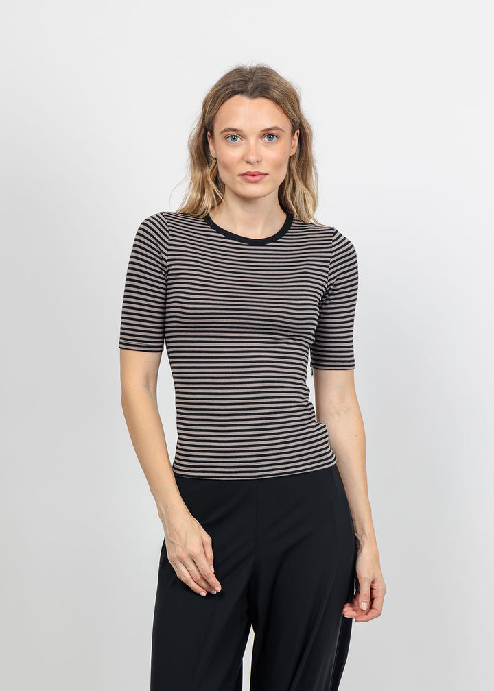 Z Supply Freida Striped Tee in Wild Mushroom available at Barbara Katz