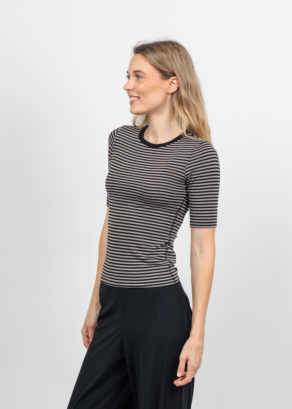 Z Supply Freida Striped Tee in Wild Mushroom available at Barbara Katz