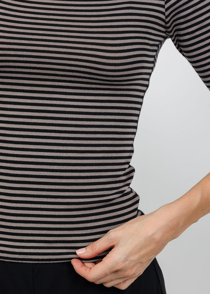 Z Supply Freida Striped Tee in Wild Mushroom available at Barbara Katz