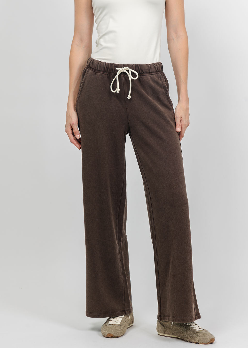 Z Supply Hunter Knit Denim Pants in Dark Chocolate available at Barbara Katz