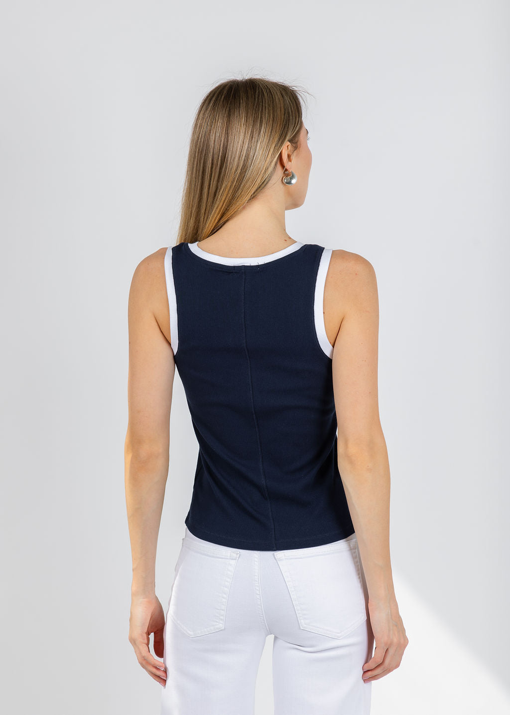 Z Supply Sirena Colorblocked Rib Tank Top in Eclipse available at Barbara Katz
