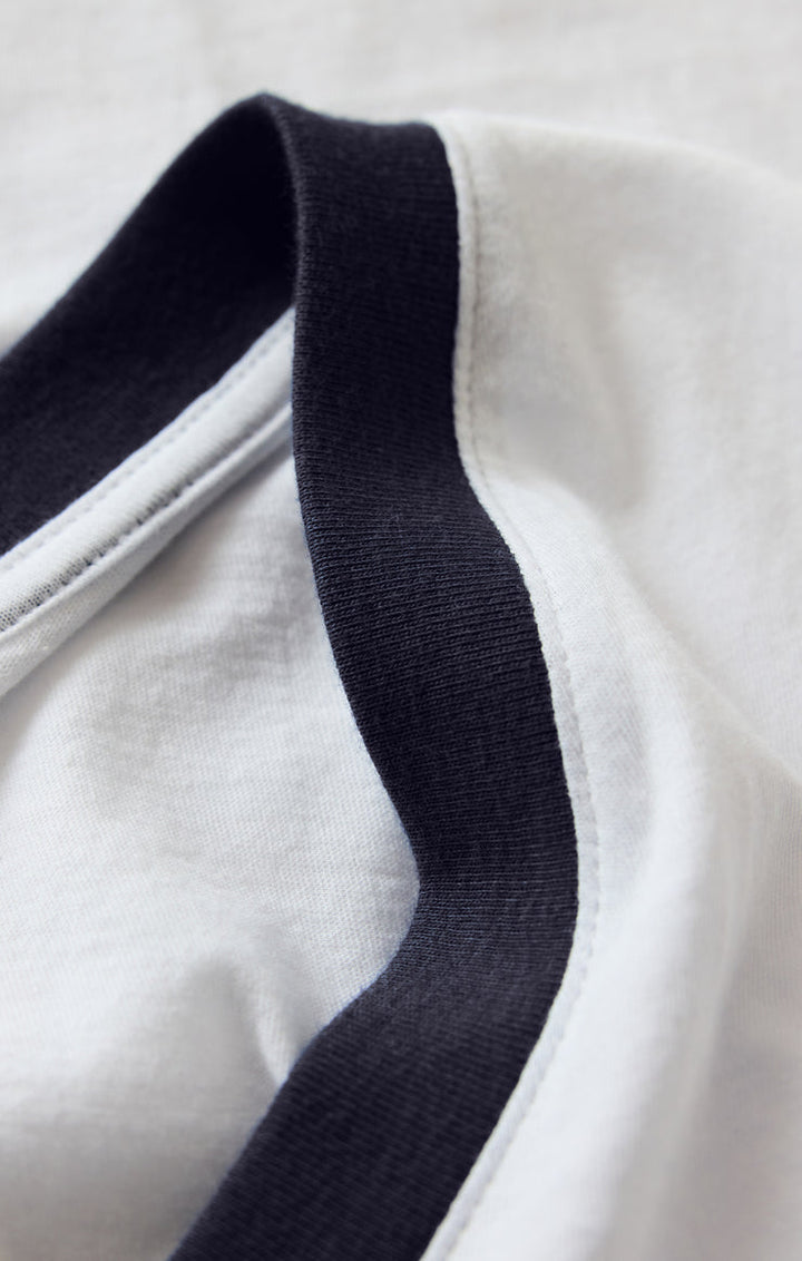 Z Supply Modern Colorblocked V-Neck Tee in White available at Barbara Katz