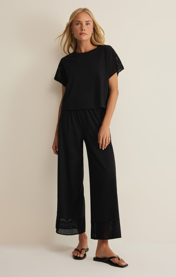 Z Supply Banyan Crochet Top in Black available at Barbara Katz