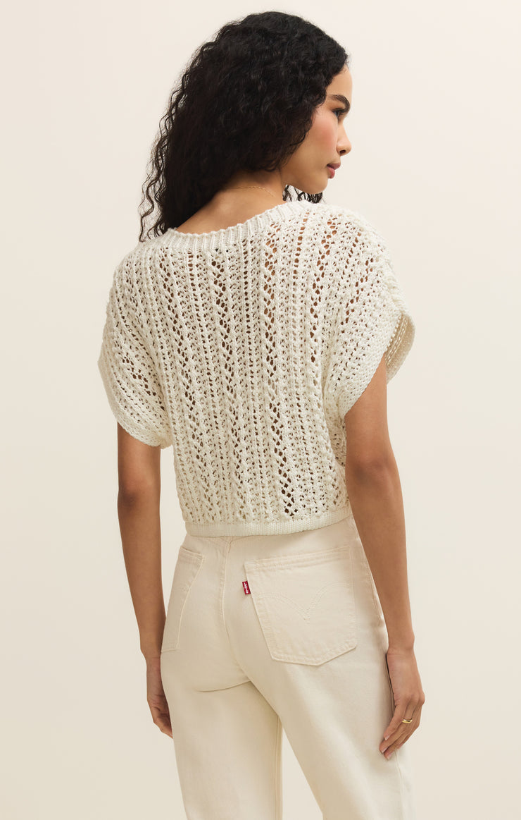Z Supply Ballast Crochet Top in Natural available at Barbara Katz