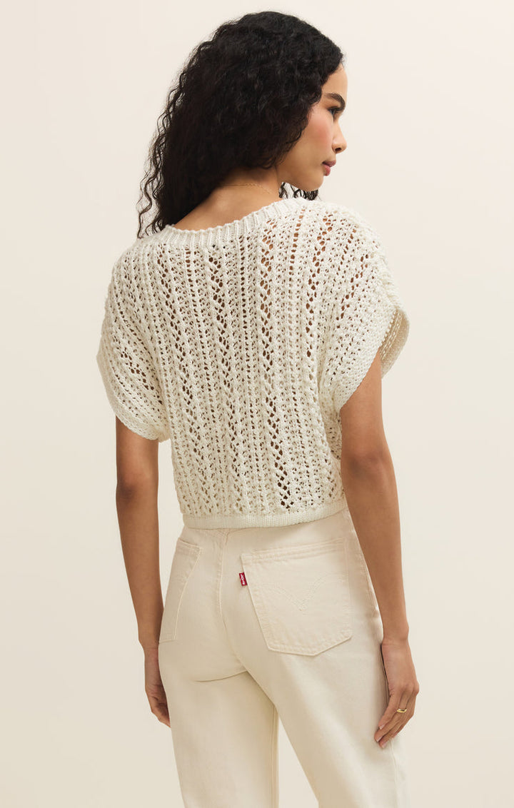 Z Supply Ballast Crochet Top in Natural available at Barbara Katz