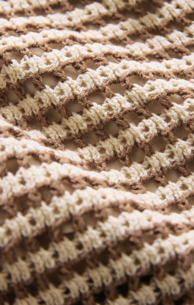 Z Supply Kylo Striped Crochet Sweater in Taro available at Barbara Katz