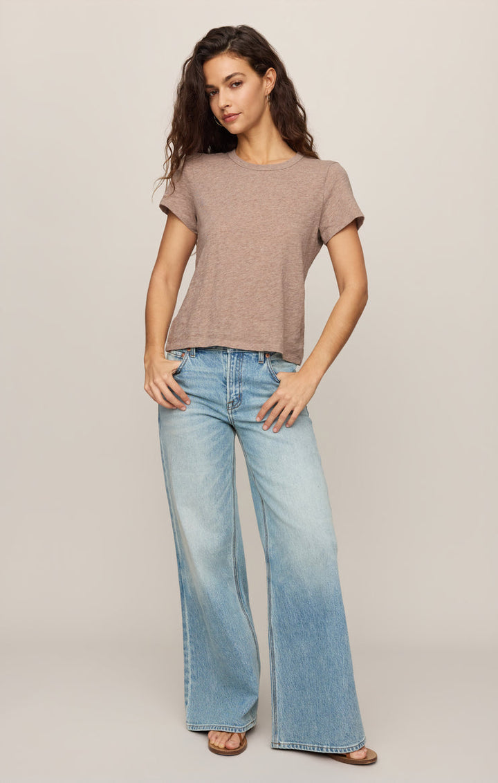 Z Supply Junie Slub Tee in Heather Ash available at Barbara Katz