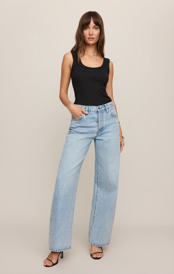 Z Supply Larkin Embroidered Tank in Black available at Barbara Katz