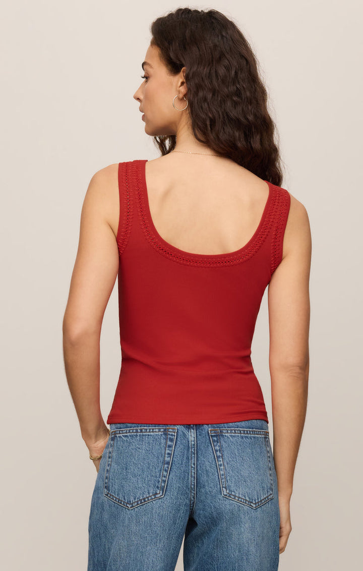 Z Supply Larkin Embroidered Tank in Chili Pepper available at Barbara Katz