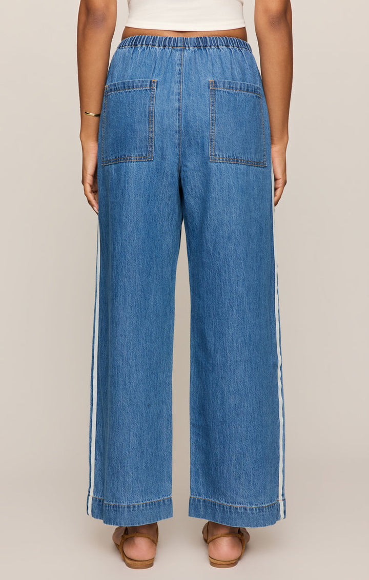 Z Supply The Sidelines Denim Track Pants in Dreamstate available at Barbara Katz
