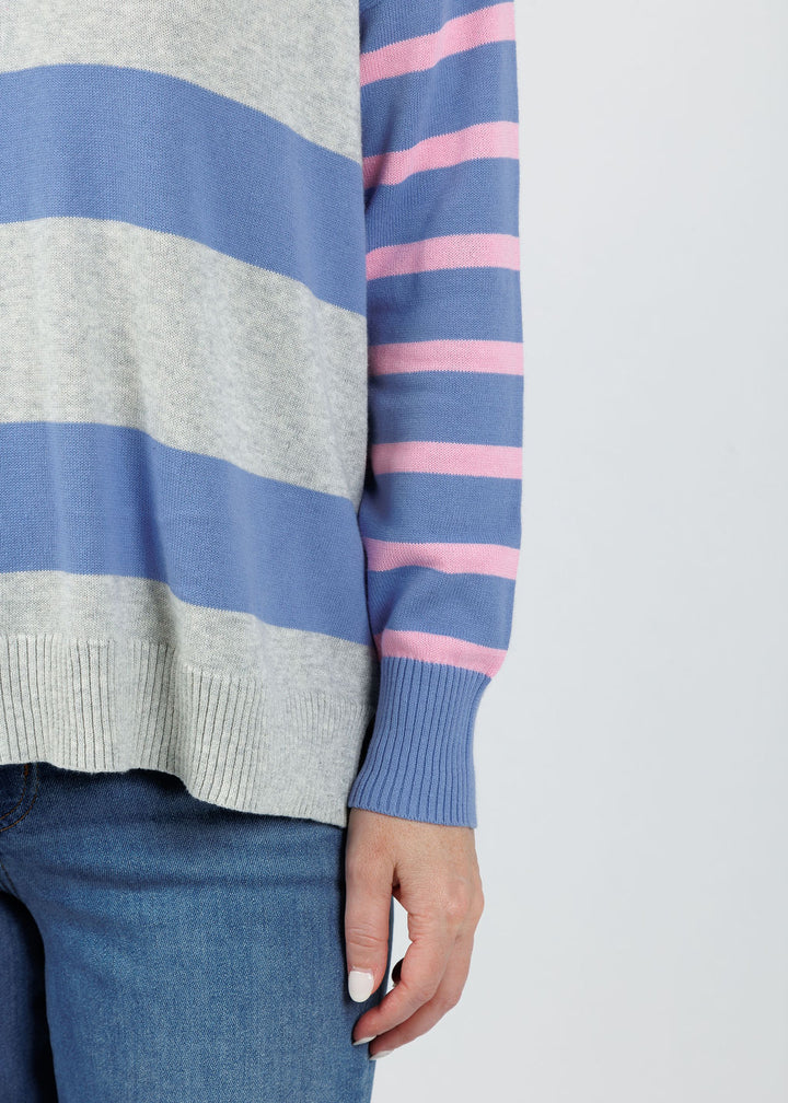 Zaket & Plover Blah Blah Rugby Top in Marl available at Barbara Katz