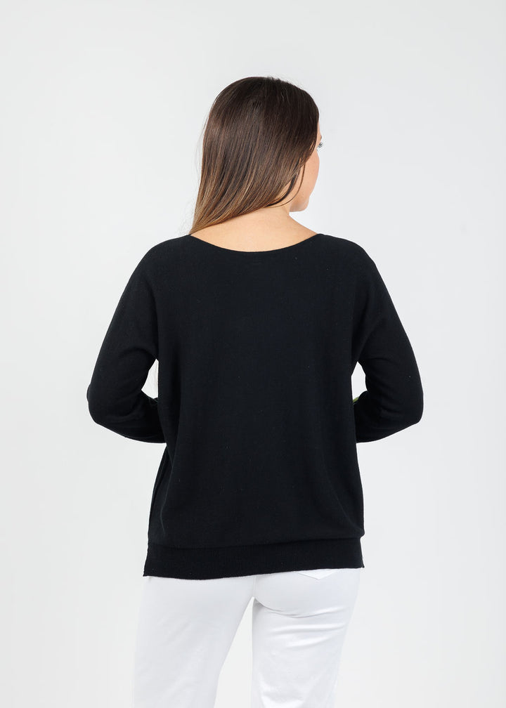 Zaket & Plover Heart Pattern Sweater in Black available at Barbara Katz