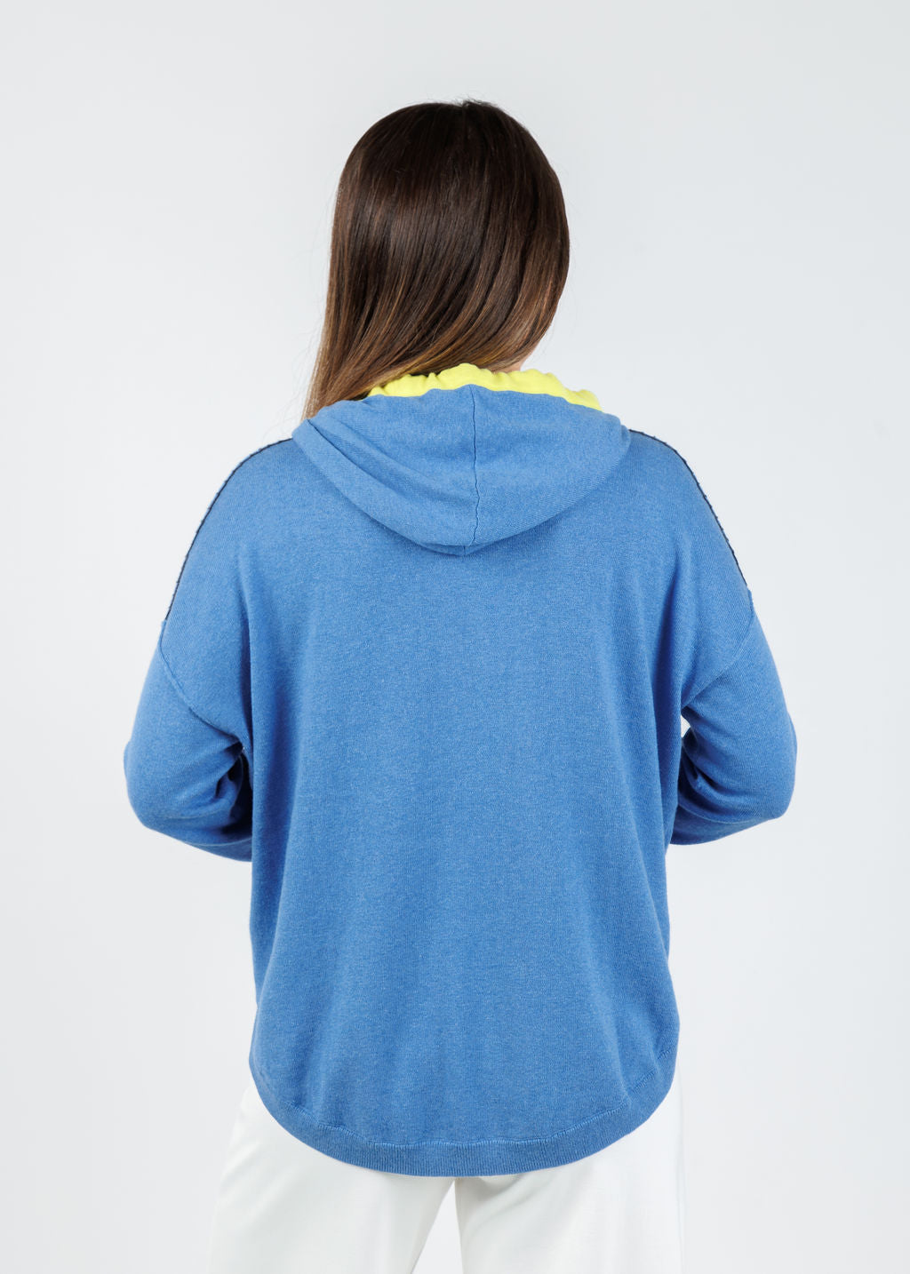 Zaket & Plover Layla Pocket Hoodie in Chambray available at Barbara Katz