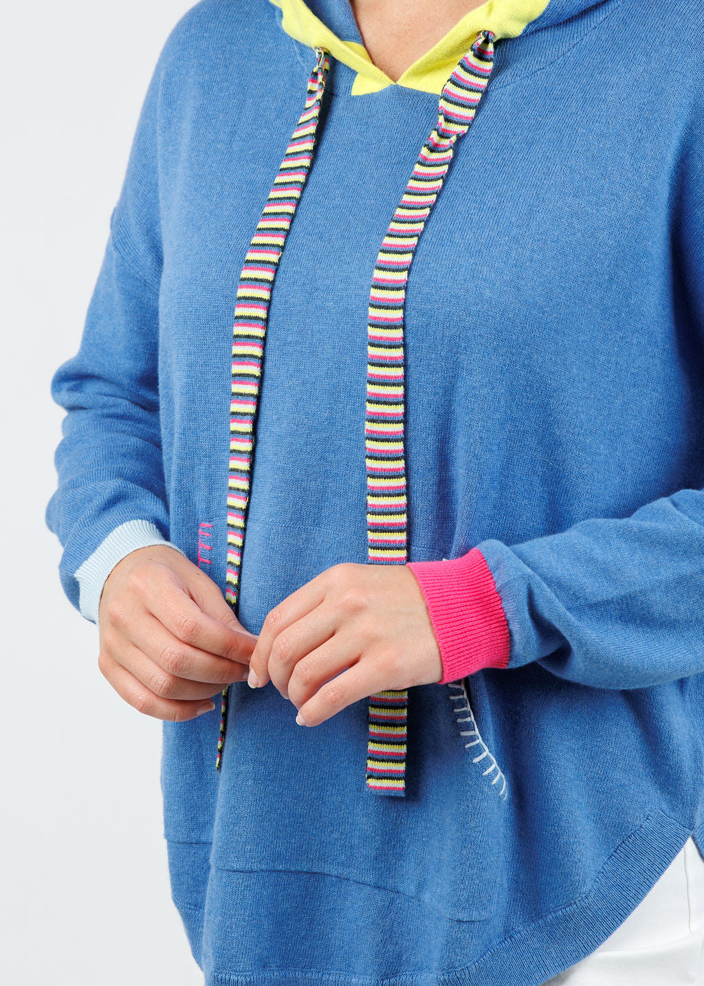 Zaket & Plover Layla Pocket Hoodie in Chambray available at Barbara Katz