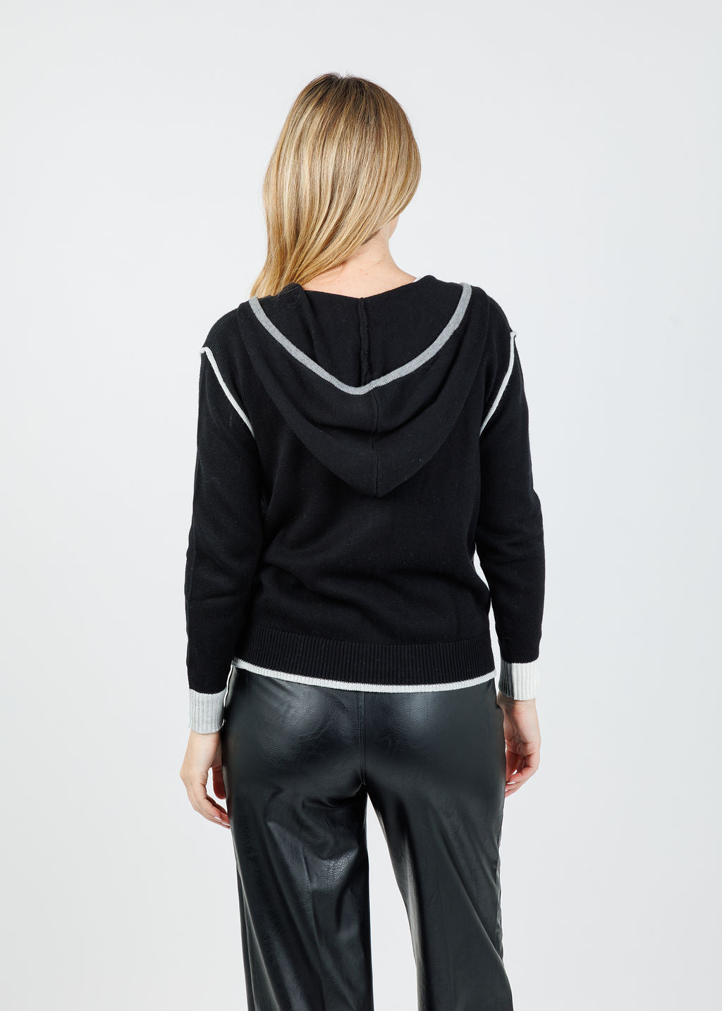 Zaket & Plover Dolly Whipstitch Hoodie in Black available at Barbara Katz