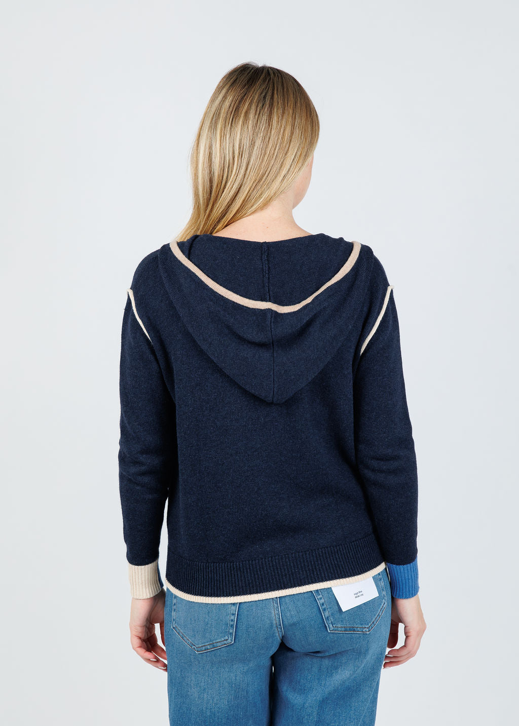 Zaket & Plover Dolly Whipstitch Hoodie in Dark Denim available at Barbara Katz